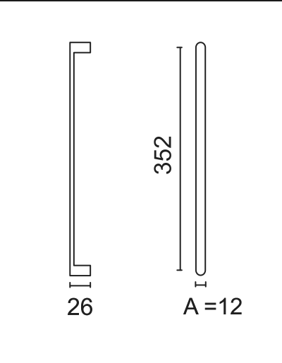 HDD Pro Build meubelgreep 12/352 mm zwart – detailweergave