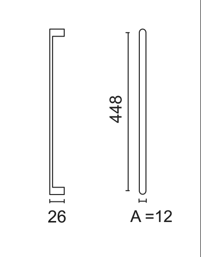 HDD Pro Build meubelgreep 12/448 mm zwart – detailweergave
