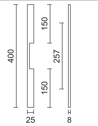 HDD Pro Square Long meubelgreep 400 mm zwart – detailweergave