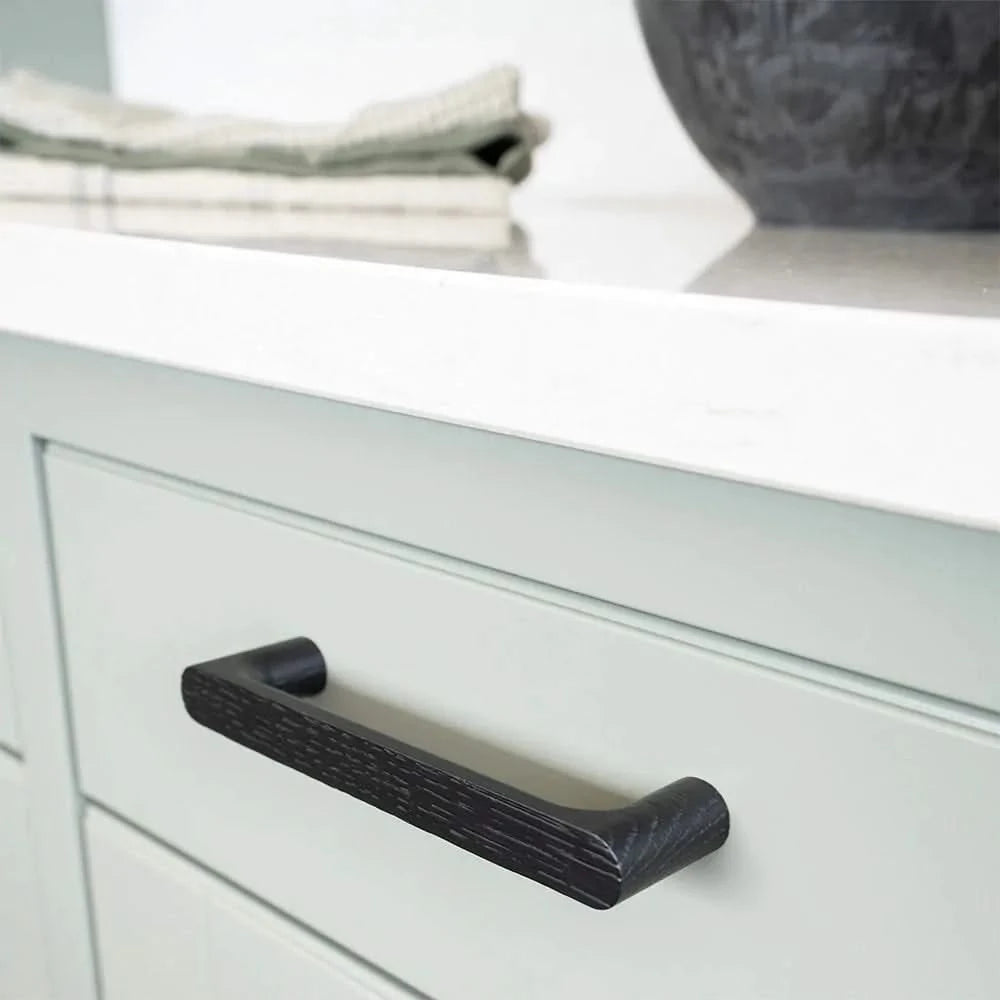 Staalimex houten handgreep Silkeborg 208mm mat zwart detailfoto