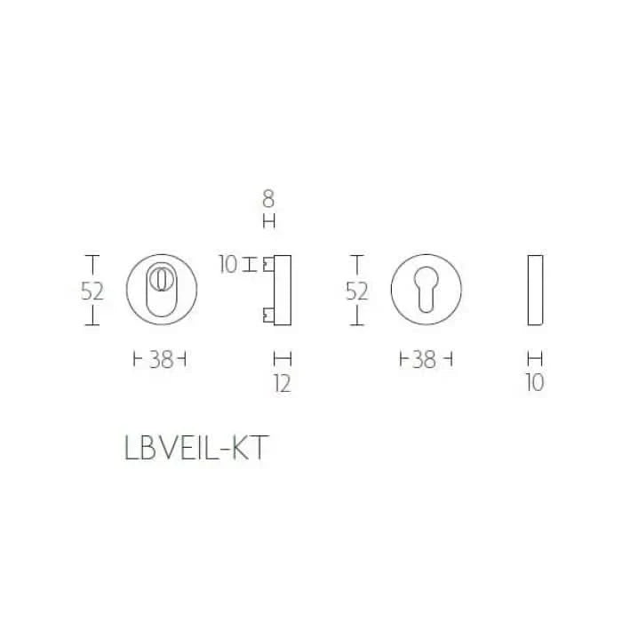 Formani Complete Voordeurset knop/kruk Licht Brons PVD LB18H SKG3 – zijaanzicht