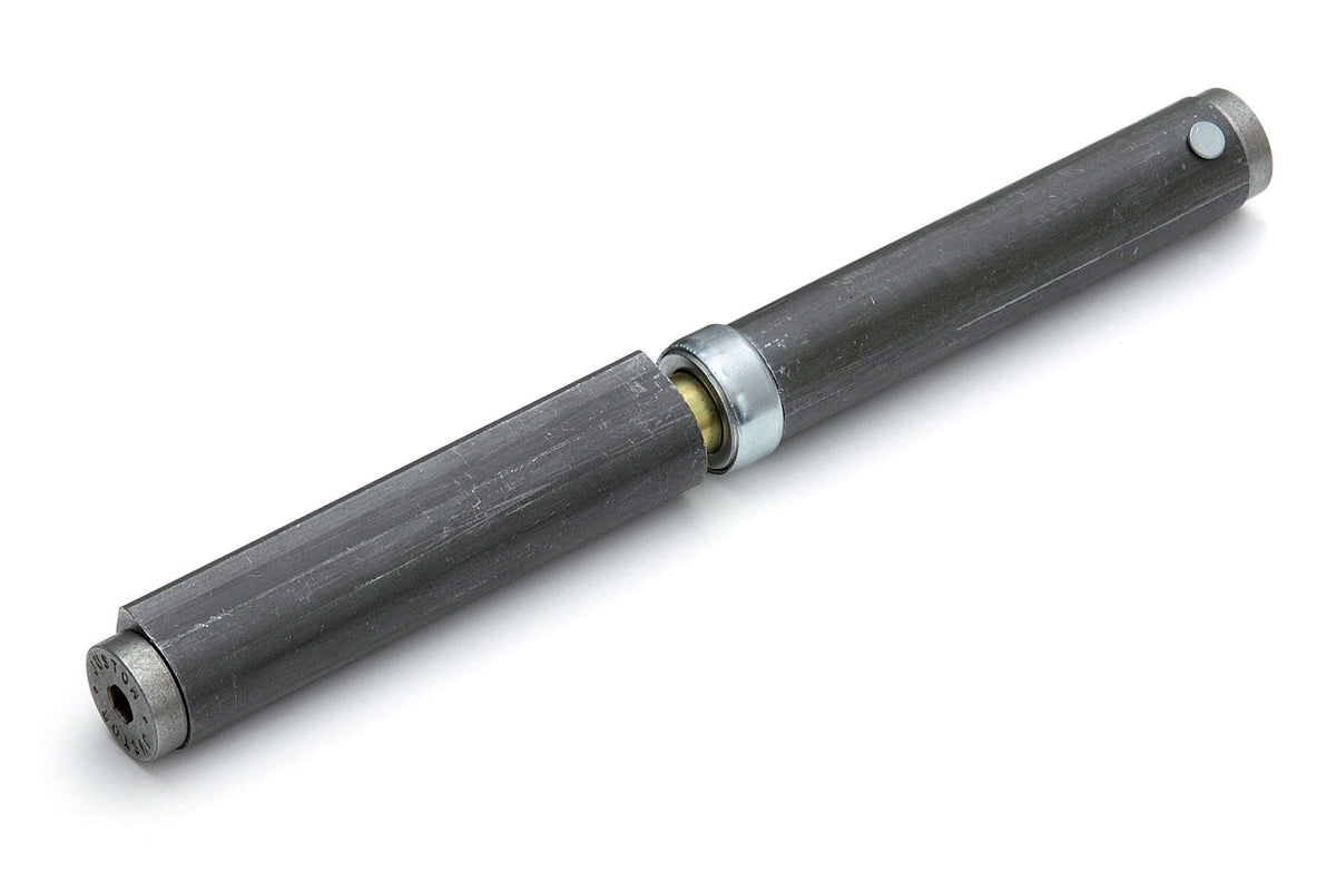Dulimex DX zelfsluitende aanlaspaumelle met kogellagerring 235 x 22 mm tot 250 kg in blank staal, vooraanzicht