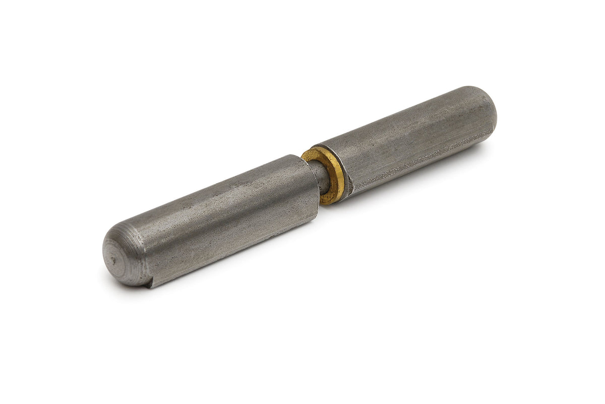 Dulimex DX aanlaspaumelle 60 x 10 mm blank staal met messing ring, vooraanzicht