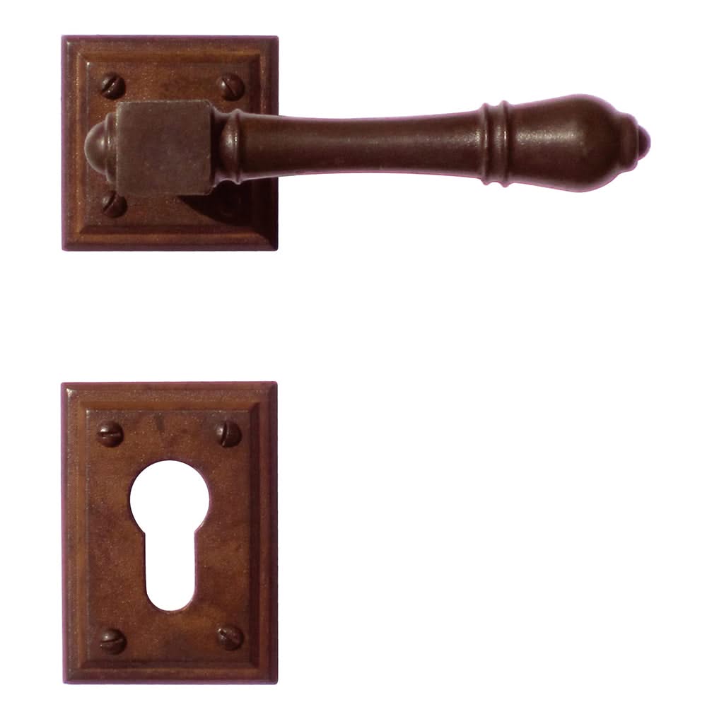 HDD Pro deurkruk Carré roest zijaanzicht
