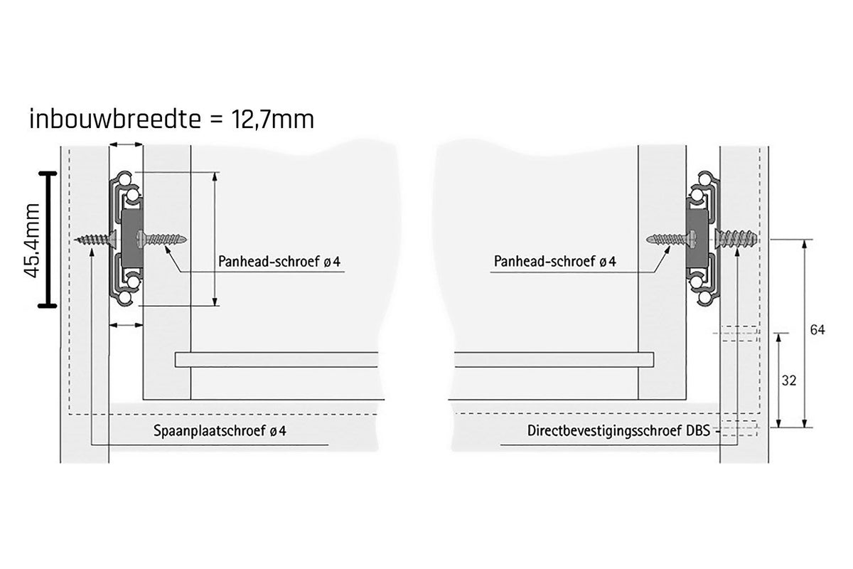 Ladegeleiders volledig uittrekbaar 40 kg 60 cm (set van 2) – productfoto