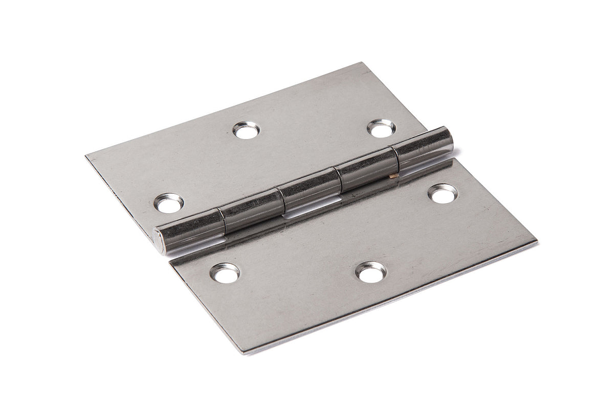 Dulimex smalscharnier 50x50 mm RVS gepolijst met vaste pen, vooraanzicht