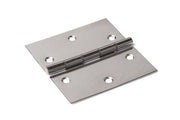 Dulimex smalscharnier 50x50 mm RVS gepolijst met vaste pen, vooraanzicht