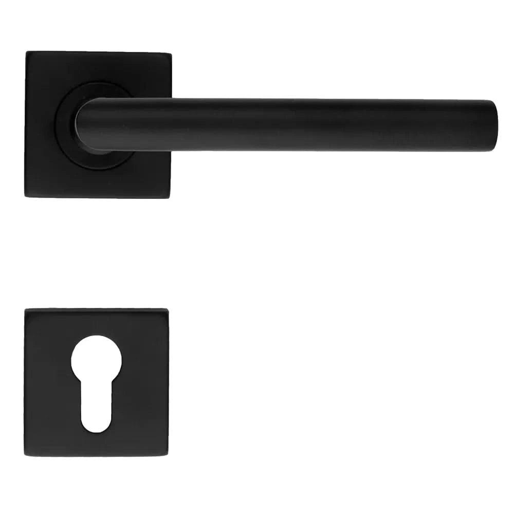 HDD Pro Square I Shape 16mm Zwart deurkruk – met rozet