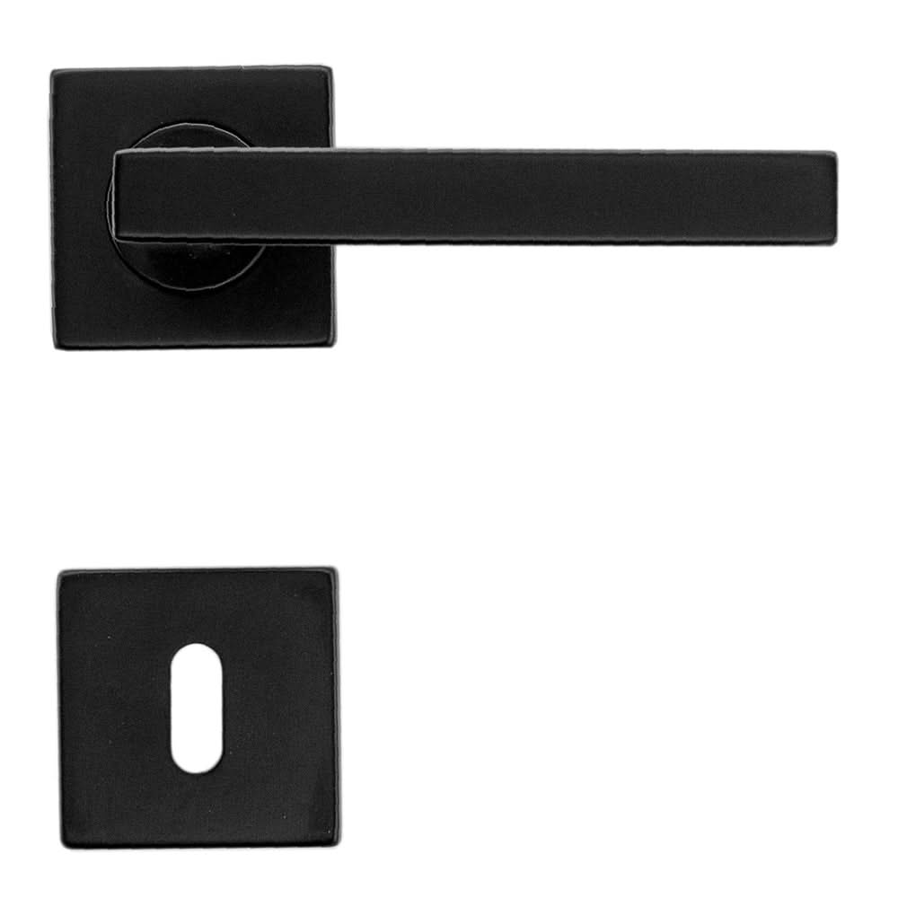 HDD Pro Kubic Shape deurkruk zwart op rozet – zijaanzicht