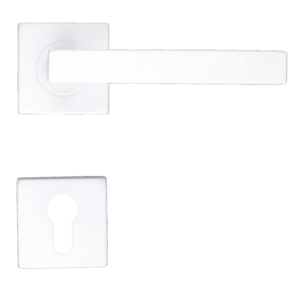 HDD Pro Kubic Shape deurkruk wit structuur op rozet – set