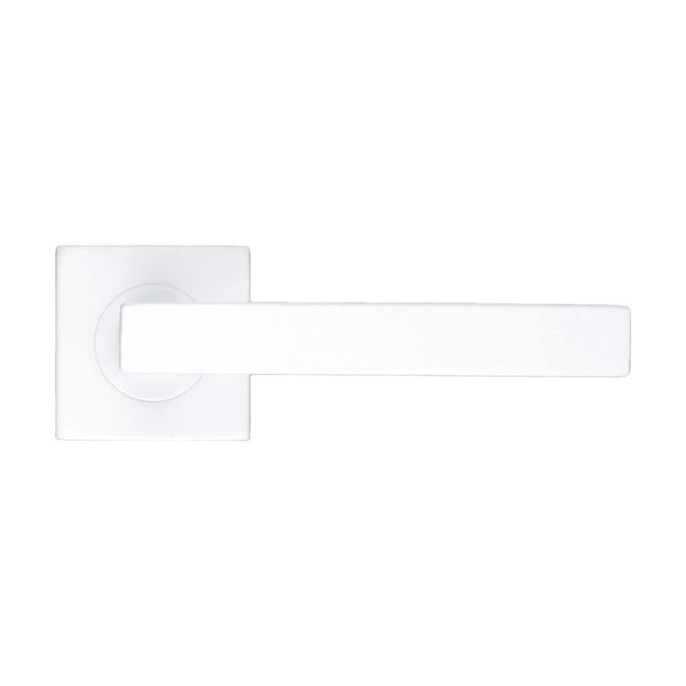 HDD Pro Kubic Shape deurkruk wit structuur op rozet – vooraanzicht