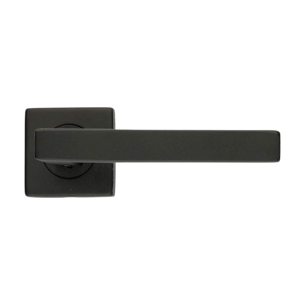 HDD Pro Kubic Shape deurkruk zwart structuur op rozet – vooraanzicht