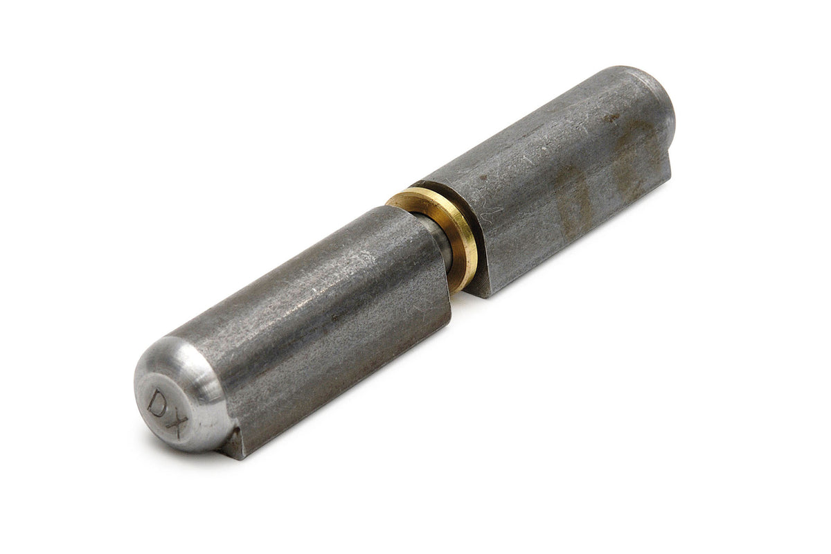 Dulimex DX aanlaspaumelle HPL-WR 180 x 20 mm blank staal met messing ring, vooraanzicht