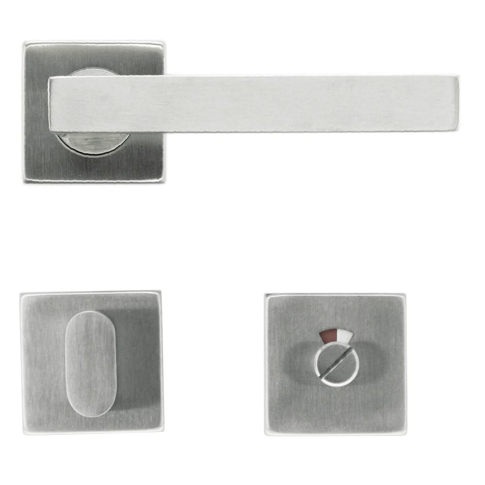HDD Pro deurkruk Flat Kubic-shape RVS geborsteld gemonteerd