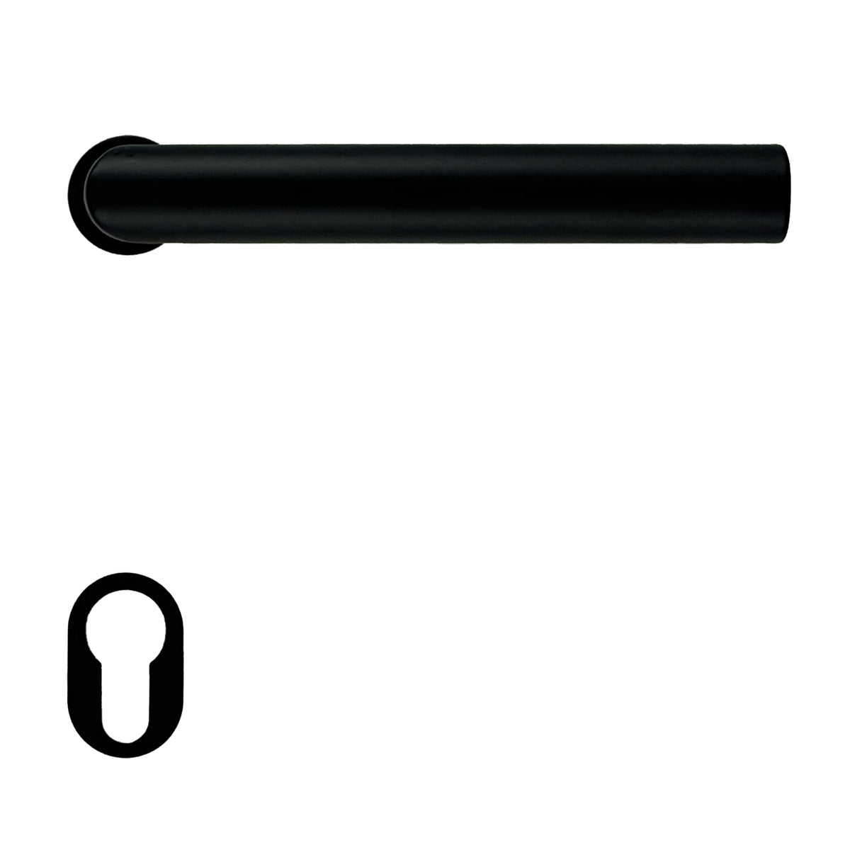 HDD Pro deurkruk Minimal I Shape 19mm mat zwart – met cilinderrozetten