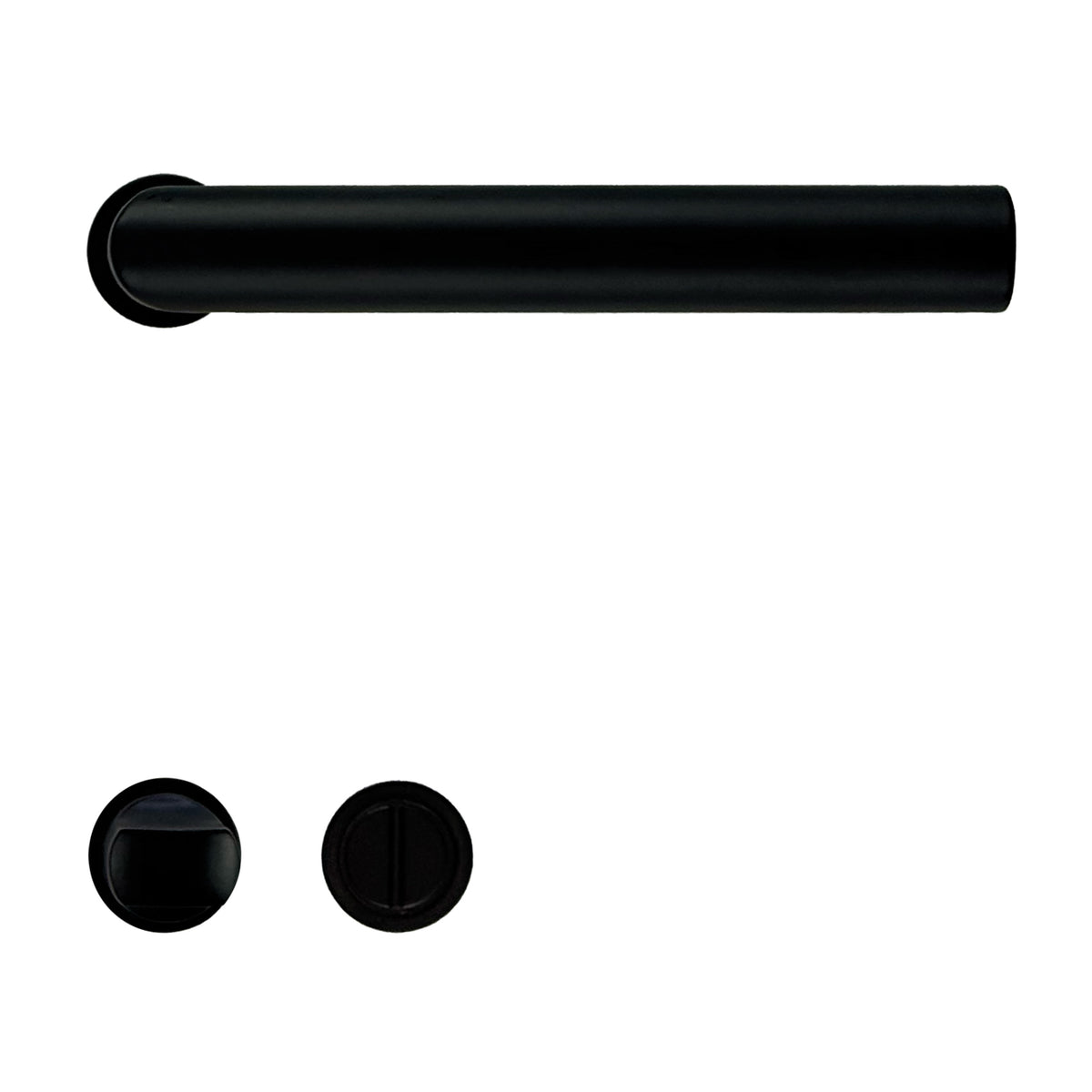 HDD Pro deurkruk Minimal I Shape 19mm mat zwart – met toiletrozet