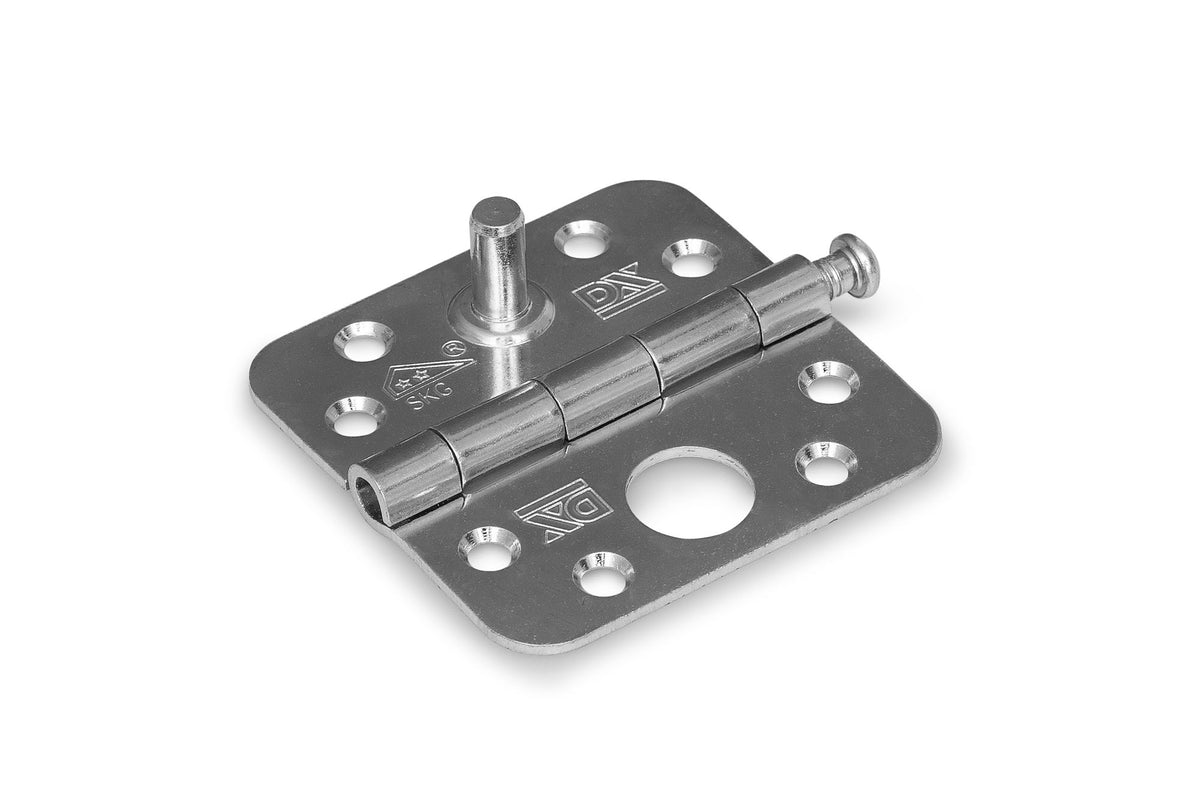 Dulimex scharnier 76x76 mm verzinkt staal ronde hoeken - vooraanzicht