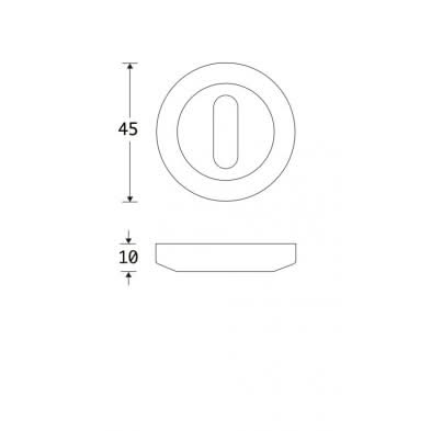 Artitec sleutelrozet 45 mm ebben hout detail