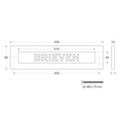 Artitec briefplaat Opdam smeedijzer zwart – detail