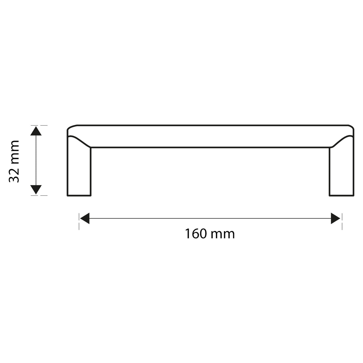 Starx meubelgreep halfrond 160 mm aluminium – productfoto