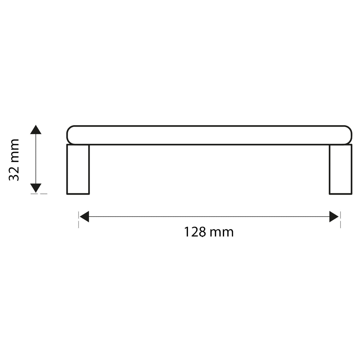 Starx meubelgreep rond 128 mm aluminium detailfoto