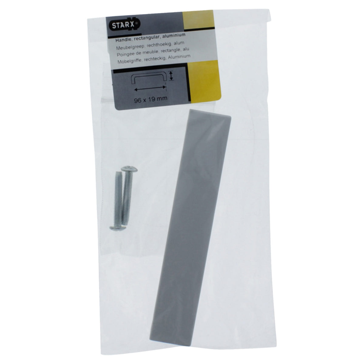 Starx meubelgreep rechthoekig 96 mm aluminium detailfoto