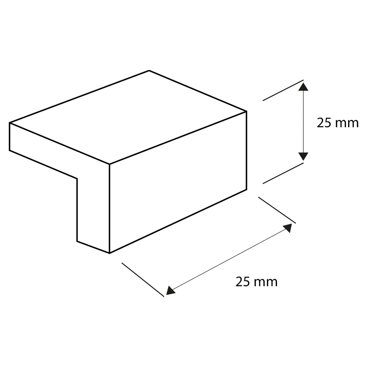 Starx meubelgreep hoekprofiel 16 mm aluminium – productfoto