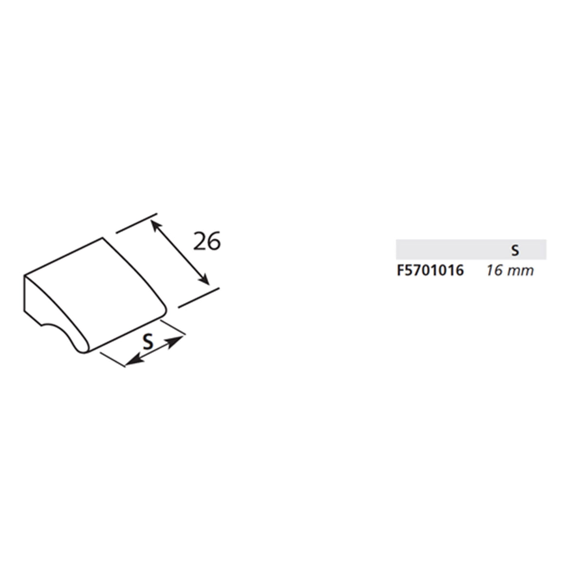 Starx meubelgreep aluminium Ø 16 mm (gewefelde grip) – detailaanzicht