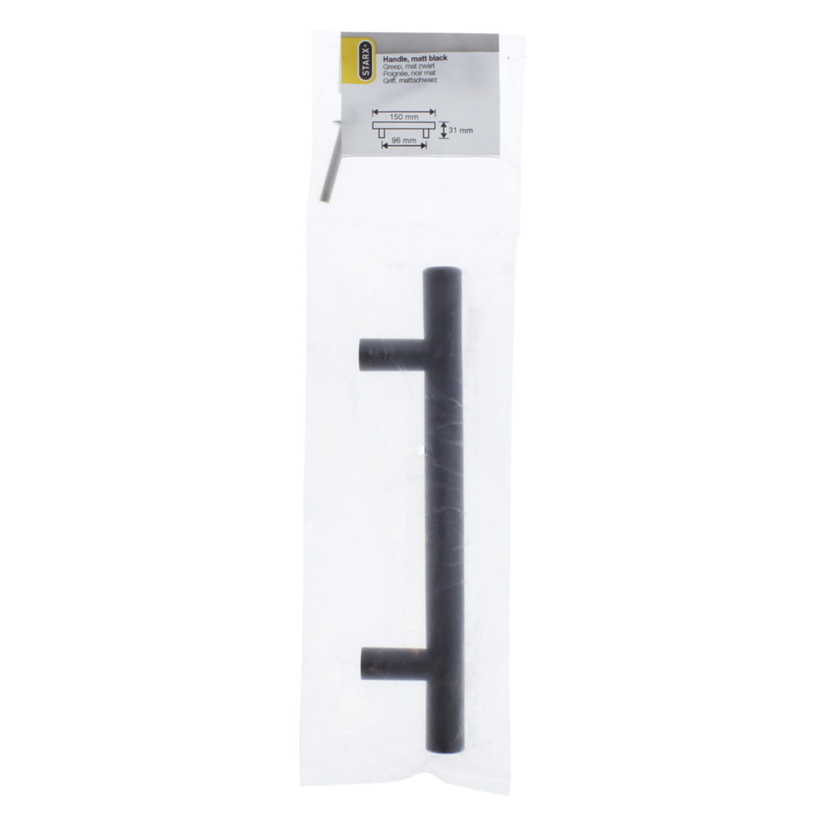 Starx meubelgreep mat zwart 12 x 96 x 150 mm – productaanzicht