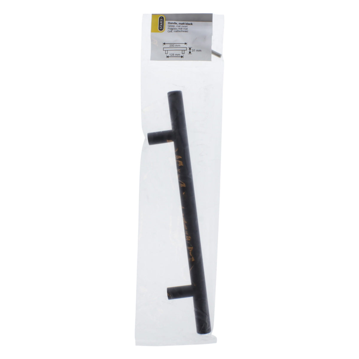 Starx meubelgreep mat zwart 12 x 128 x 200 mm – productaanzicht