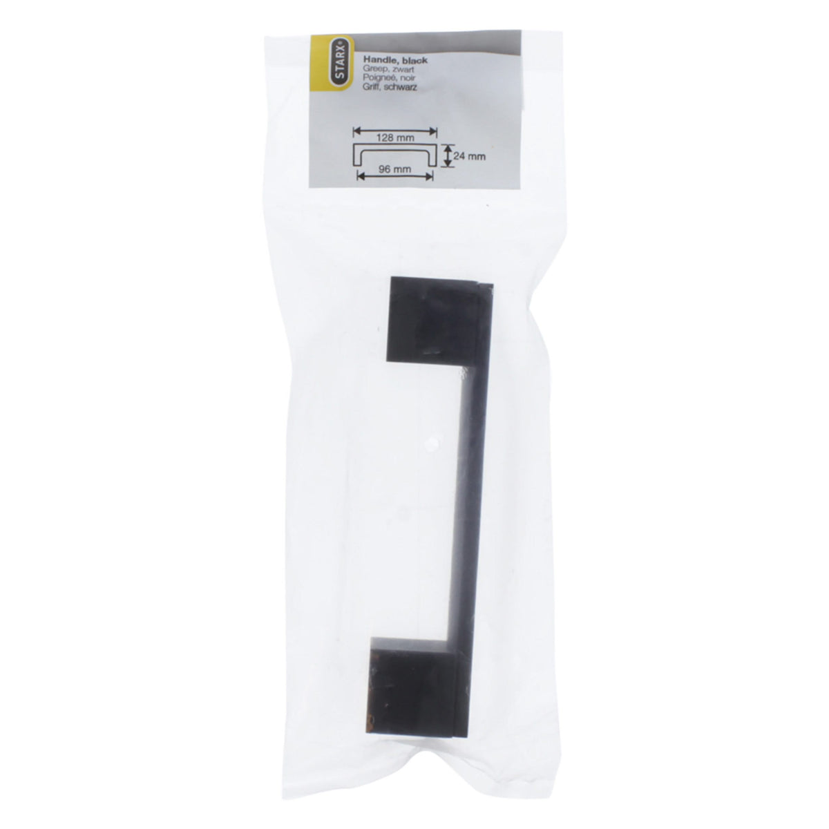 Starx meubelgreep rechthoekig 20 x 24 x 96 mm mat zwart – zijaanzicht