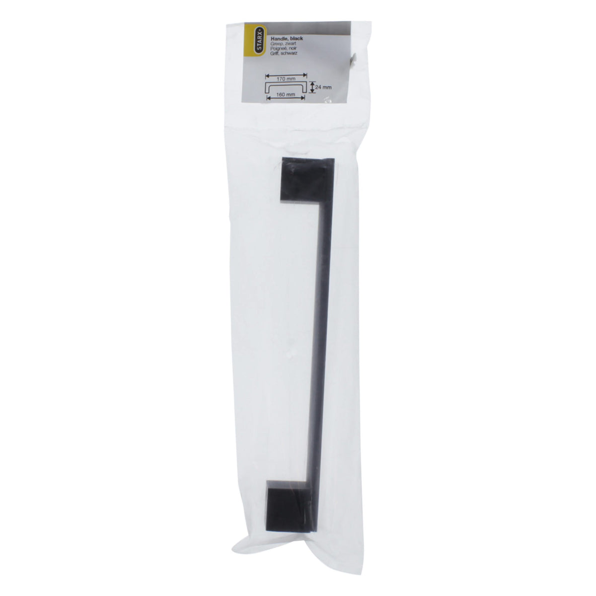 Starx meubelgreep 160 mm zwart – maatweergave