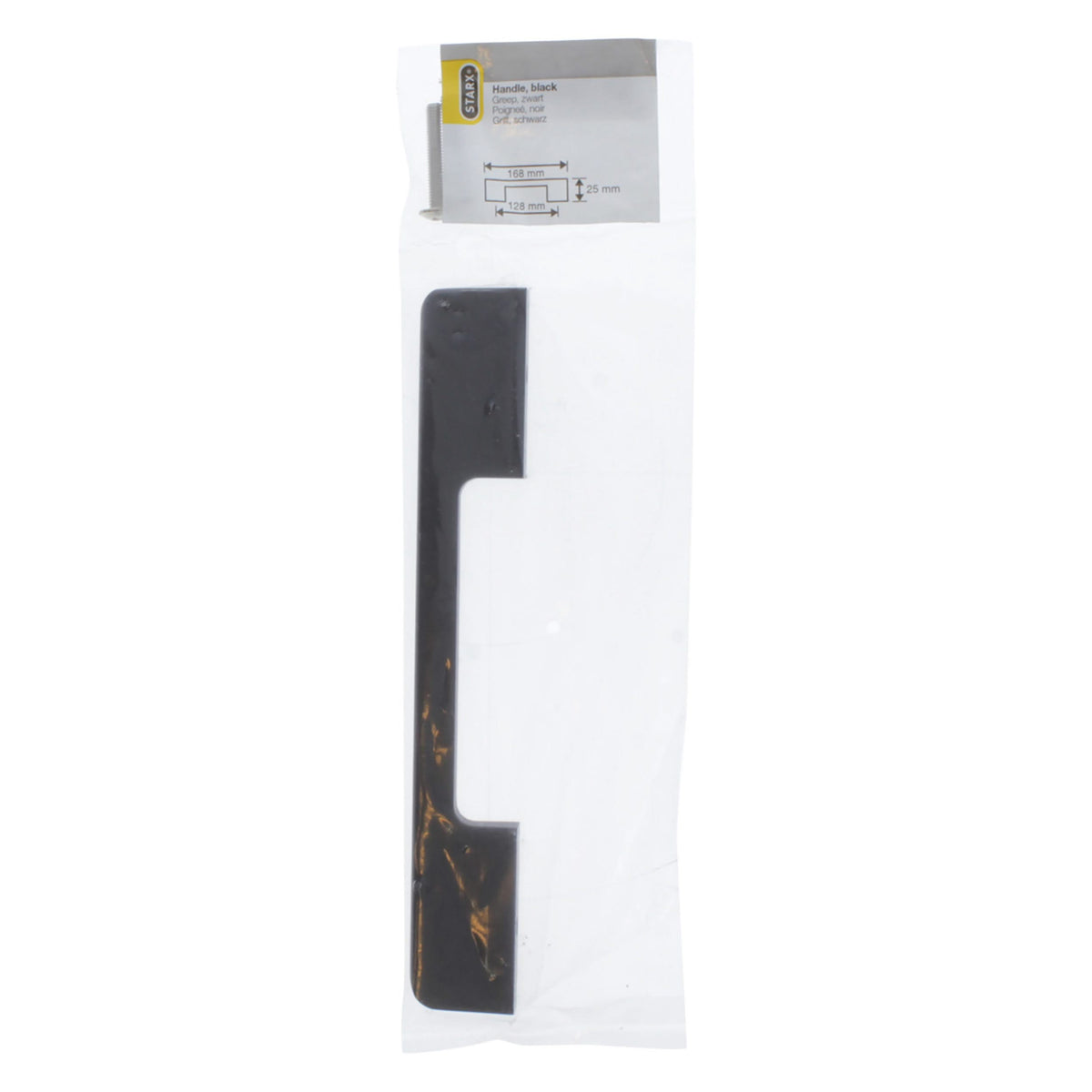 Starx meubelgreep rechthoekig 10 x 25 x 128 mm mat zwart – zijaanzicht