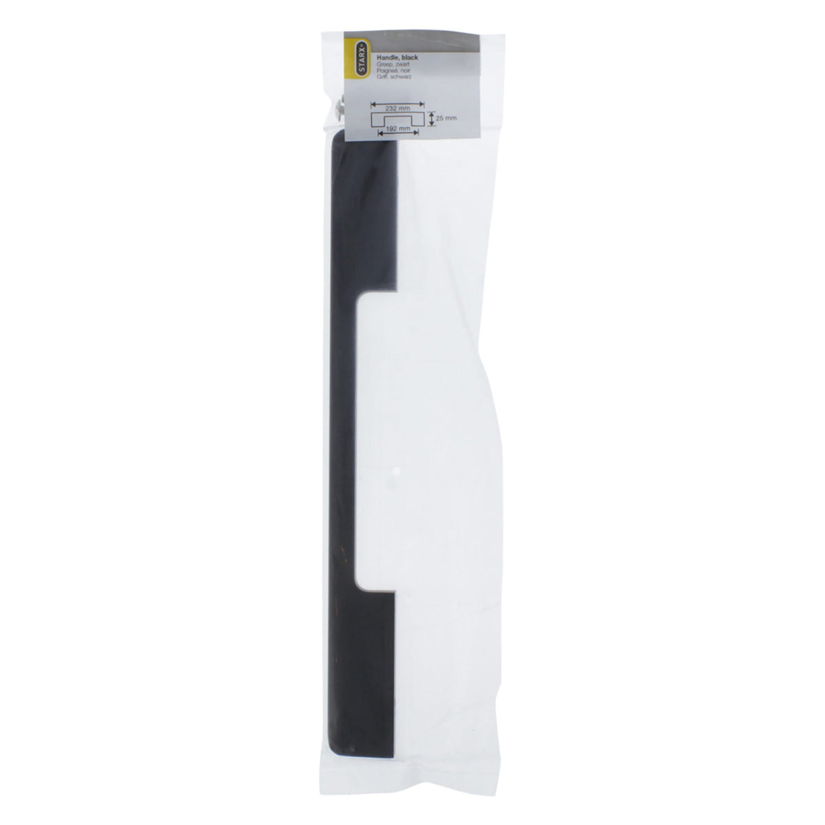 Starx meubelgreep rechthoekig 10 x 25 x 192 mm mat zwart – zijaanzicht