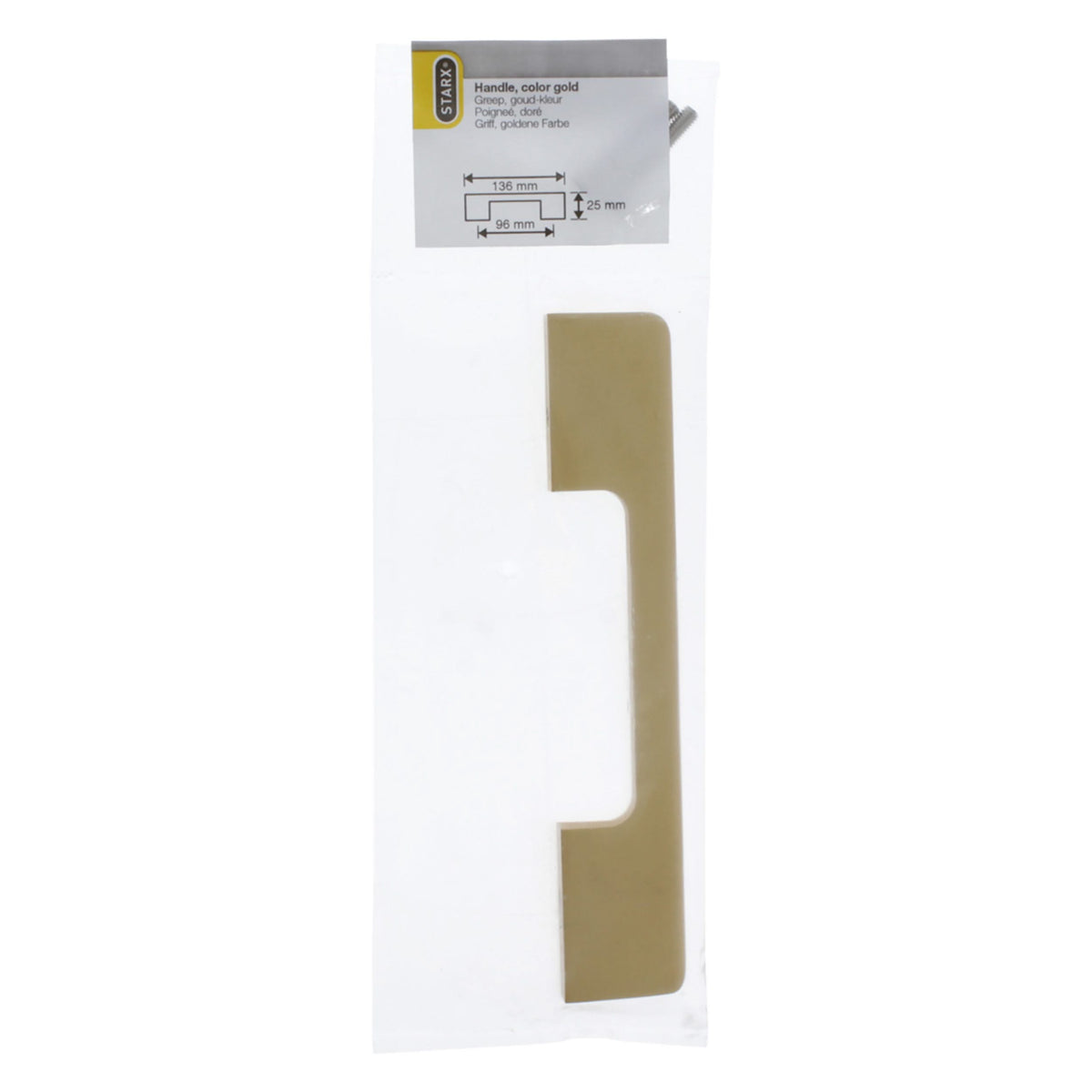 Starx meubelgreep rechthoekig 10 x 25 x 96 mm goud – zijaanzicht