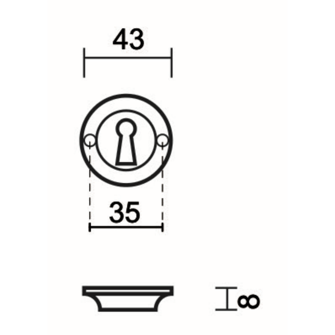 HDD Pro sleutelrozet inox look Ø43 mm – detail