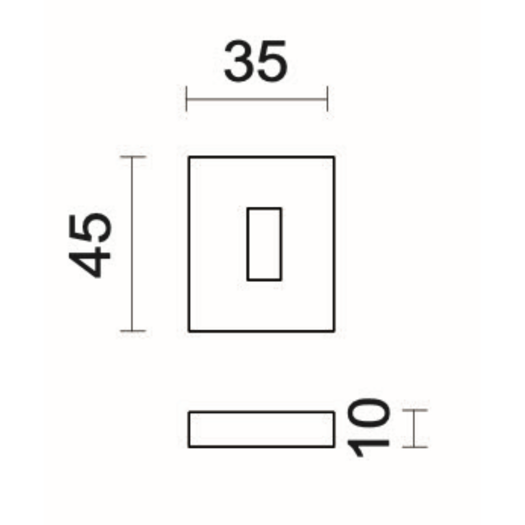 HDD Pro Sleutelplaatje Square 35x45 mm Wit Structuur wit structuur sleutelrozet detail
