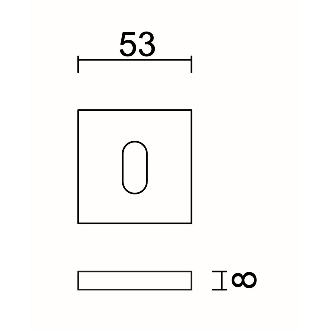 HDD Pro sleutelplaatje Square Shape Flat inox geborsteld detail