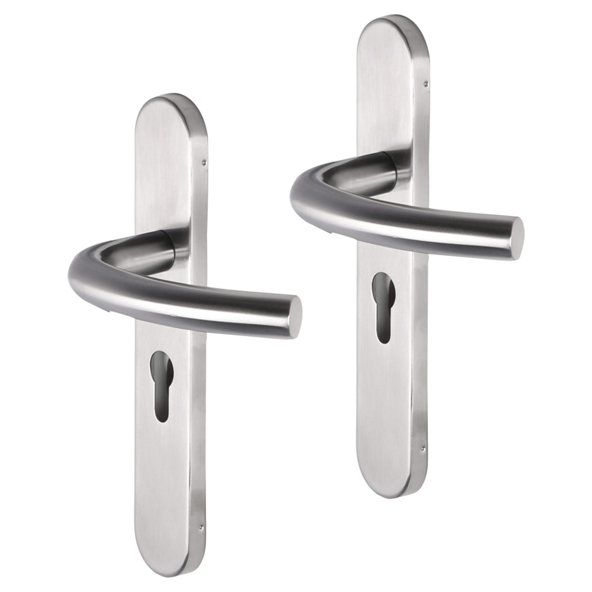 Impresso Preston deurkruk RVS geborsteld op ovaal schild - productfoto