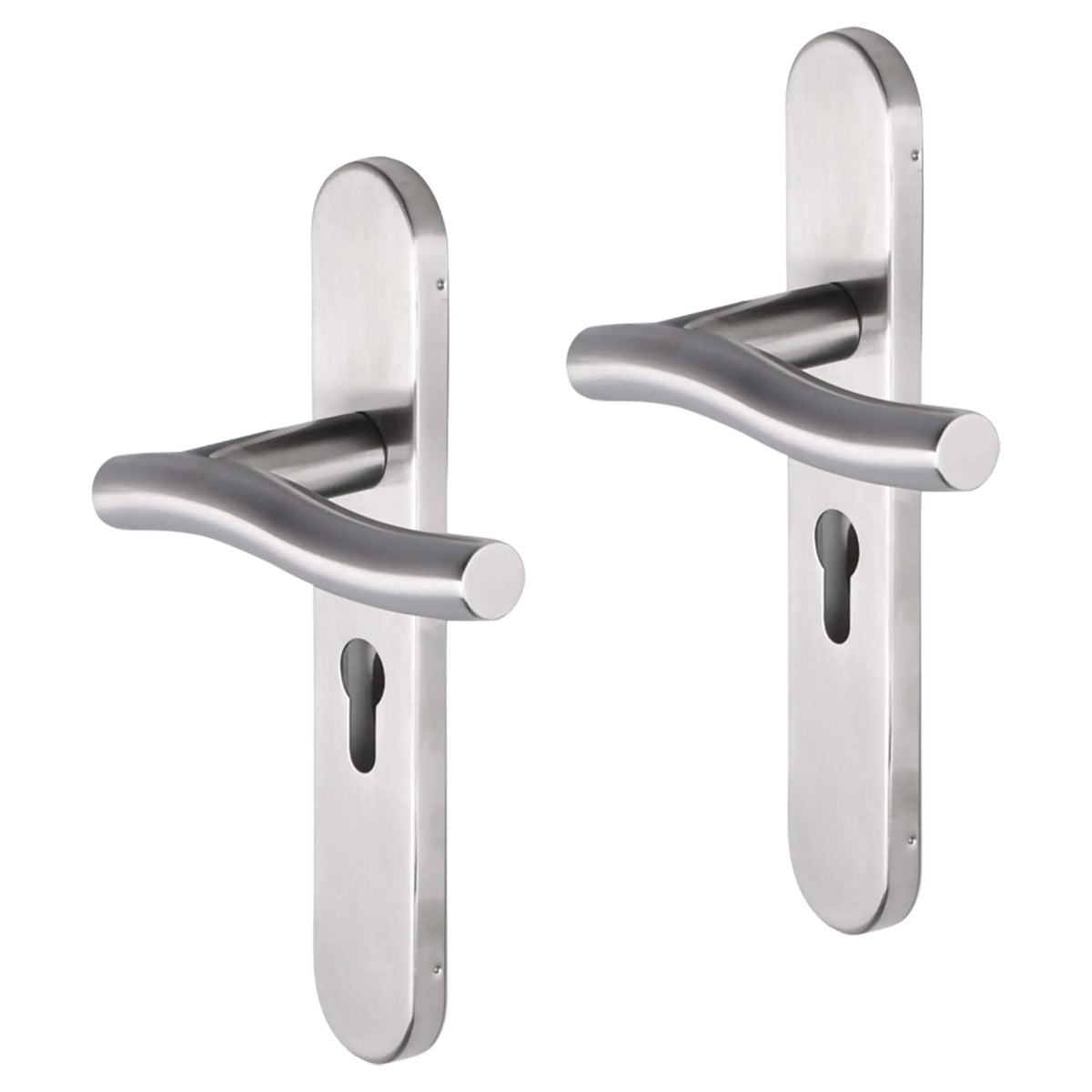 Impresso Chester deurkruk RVS geborsteld op ovaal schild - productfoto