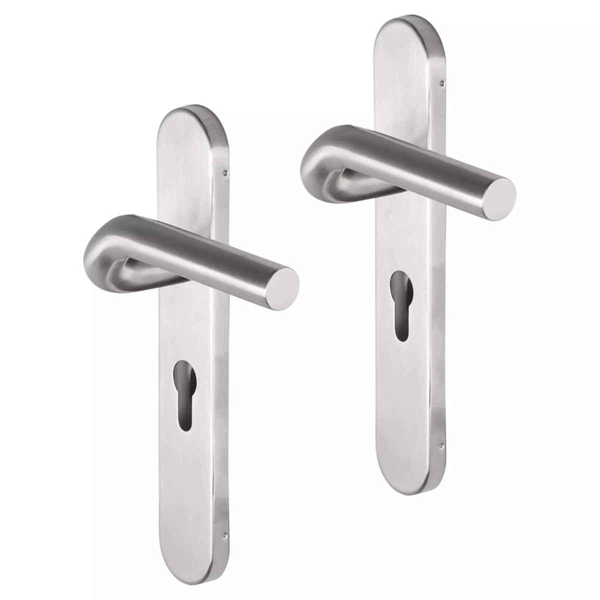 Impresso Newport deurkruk RVS geborsteld op ovaal schild - productfoto