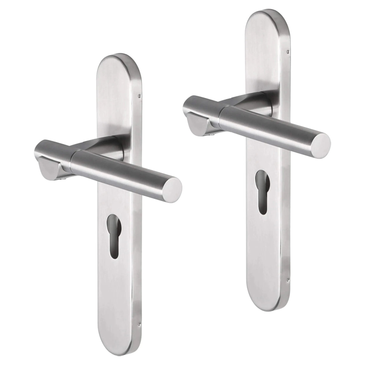 Impresso Bretton deurkruk RVS geborsteld op ovaal schild - productfoto