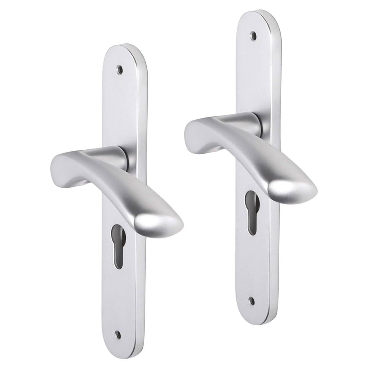 Impresso Oxford aluminium op ovaal schild – gemonteerd op deur