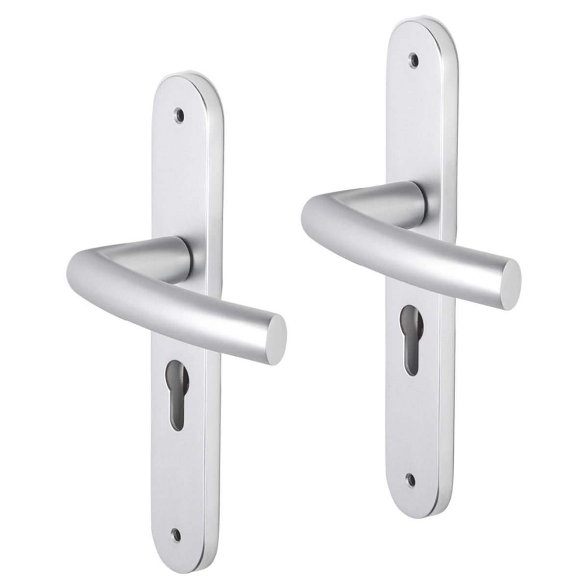 Impresso Burton aluminium op ovaal schild – gemonteerd op deur