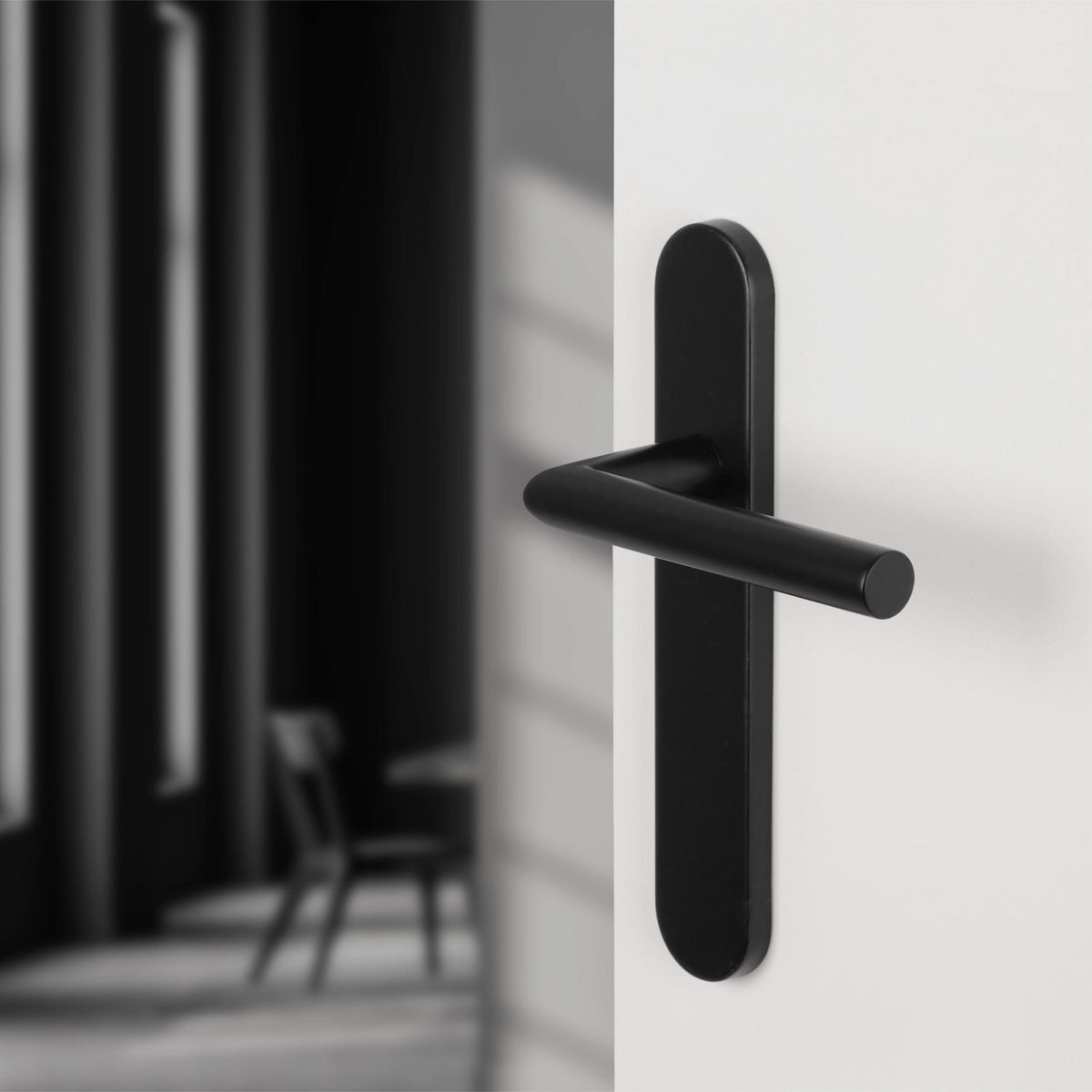 Differnz Amsterdam deurkruk ovaal schild blind mat zwart – detail