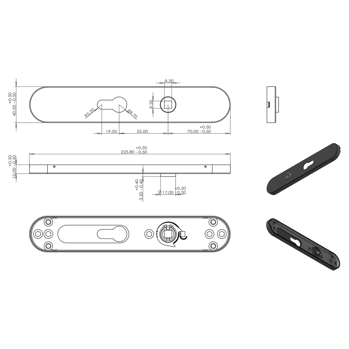 Differnz Groningen deurkruk ovaal schild cilinder 55 mm mat chroom – gemonteerd