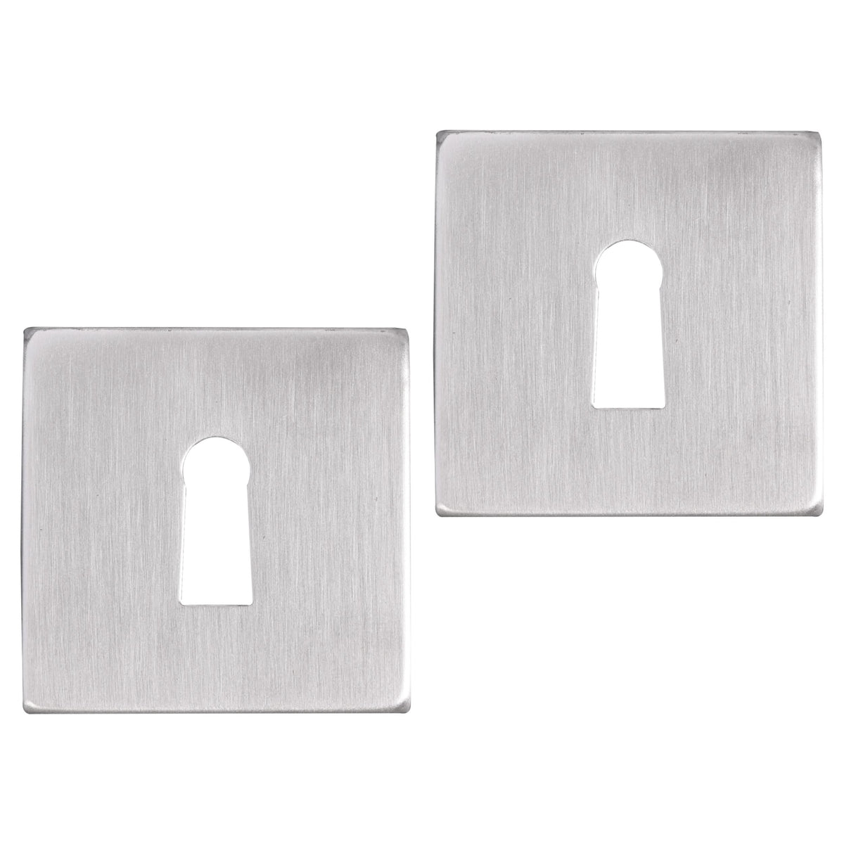 Differnz rozet met sleutelgat mat chroom vierkant 52 x 52 mm vooraanzicht