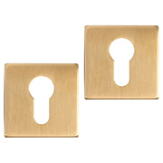 Differnz rozet met cilindergat goud vierkant 52 x 52 mm vooraanzicht