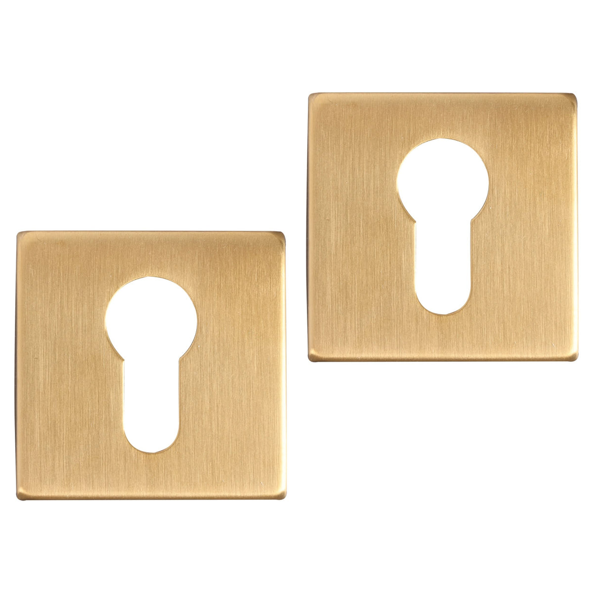 Differnz rozet met cilindergat goud vierkant 52 x 52 mm vooraanzicht