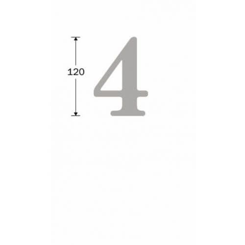 Artitec Mi Satori huisnummer 4 Roman 120 mm mat nikkel PVD detail